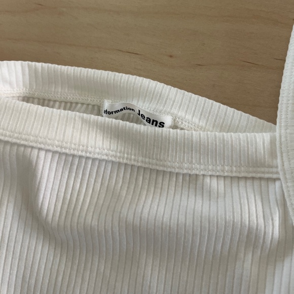 Reformation Cream Ribbed Tank Top - Picture 2 of 5